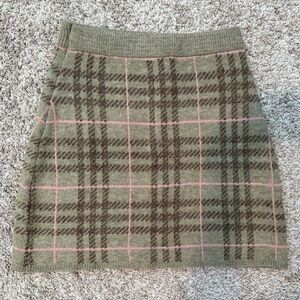 Kori Plaid Mini Skirt in Pink and Brown